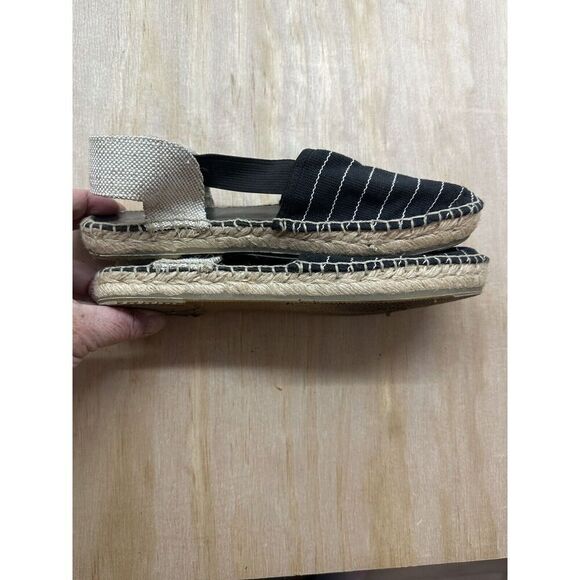 Women's Navy Blue Striped Espadrille Flats - Picture 4 of 5